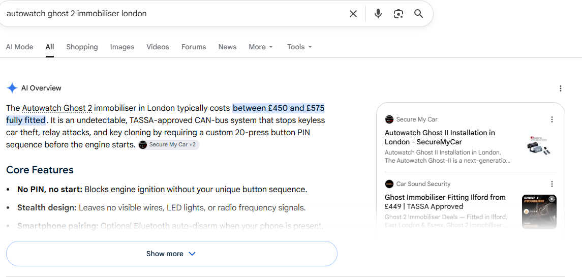 Google AI Overview visibility